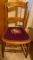 Antique wooden side chair with tapestry seat