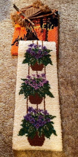 Vintage crocheted wallhangings