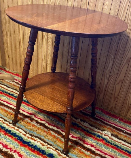 Round antique side table