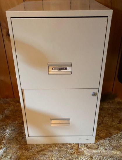 Metal 2 drawer filing cabinet