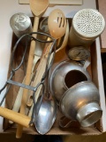 Flat a vintage kitchen utensils and shakers
