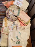 Flat of handstitched runners and towels
