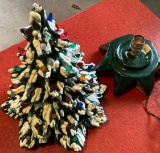 Antique ceramic lighted Christmas tree