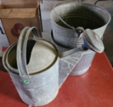 Galvanized sprinkler can with brass nozzle and two galvanized buckets