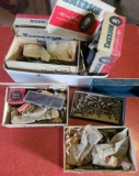 Six misc cigar boxes of hardware