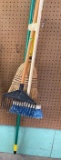 Shop broom and vintage kitchen broom