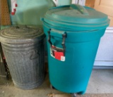 Two garbage cans
