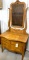 Antique women?s vanity on casters with mirror