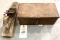 Antique block plane and metal box
