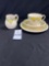 Roseville Juvenile ware chick tea cup, saucer, plate and creamer