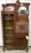 Antique drop front secretary on casters with side curio