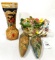 Antique wall pockets, decorated dish and royal Japan vase