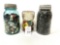 Three mason jars of buttons