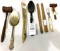 Antique kitchen utensils wooden and metal