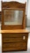 Antique three drawer dresser with mirror