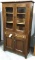 Antique pine flat front cupboard with punched tin sides