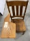 Antique wooden tablet arm chair