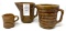 Three brown crock pitchers
