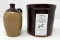 Small crock jug and cheese crock without lid or handle
