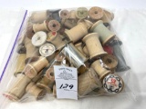 Antique wooden thread spools