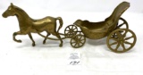 Antique metal horse and carriage