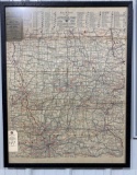 1921 auto trails map Creston IA advertising newly framed