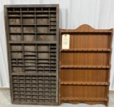 Antique printers drawer and collector spoon holder