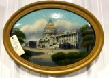 Antique bubble painting of the US Capitol building Washington DC