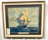 Gordon Grant 1927 painting of old Ironsides