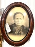 Antique picture of a woman in bubble glass