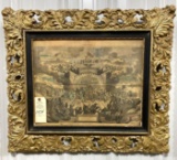 M. Nevin illustrator Stony Point Battle scenes in a gold frame