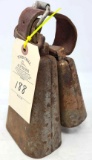 Antique cow bells w/strap and clangers