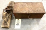 Antique block plane and metal box