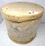 Heavy wooden round box