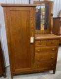 Antique oak chifforobe