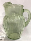 Vintage green depression pitcher