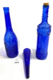 Cobalt blue jars and wall pocket