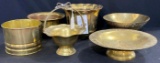 Brass planters, bowls and basket