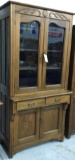 Antique walnut step back cupboard