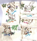 Vintage seven days of the week embordered towels