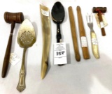 Antique kitchen utensils wooden and metal