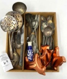 Antique silver ware and cookie cutters