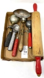 Vintage red handled kitchen utensils