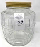 Antique glass jar with lid