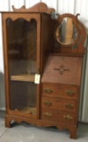 Antique oak drop front secretary with side bookcase Skandia Furniture Co. Rockford, IL