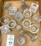 Antique salters and glass stopper lids