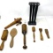 Primitive wooden kitchen utensils and candle mold