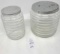 Two sellers glass cannister jars w/ lids