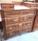 4 drawer walnut dresser w/ hankie boxes and marble top