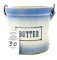 Handled blue and white butter crock